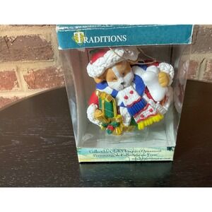 Traditions Collectible Glass Character Ornament Dog with Gifts Christmas Holiday